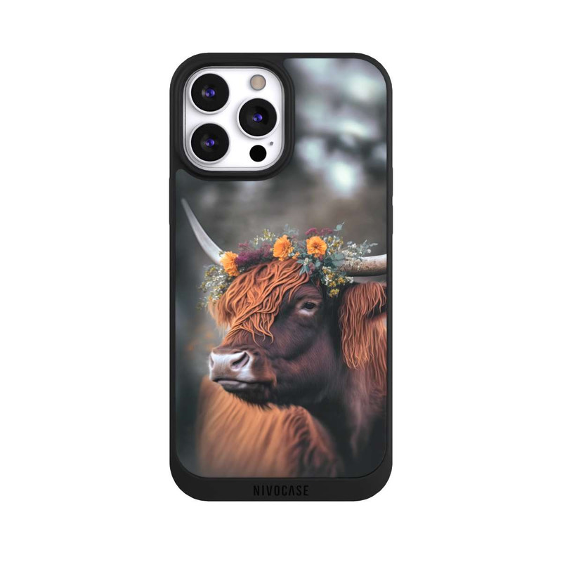 iPhone 13 Pro Max NIVOpure Highland Cow With Flowers with AI