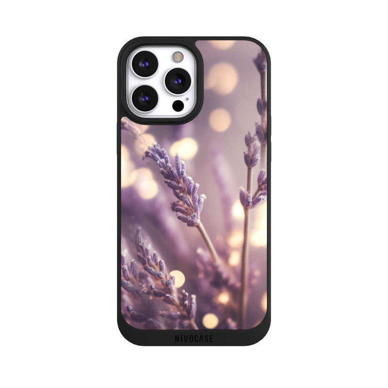iPhone 13 Pro Max NIVOpure Lavande en gros plan avec IA