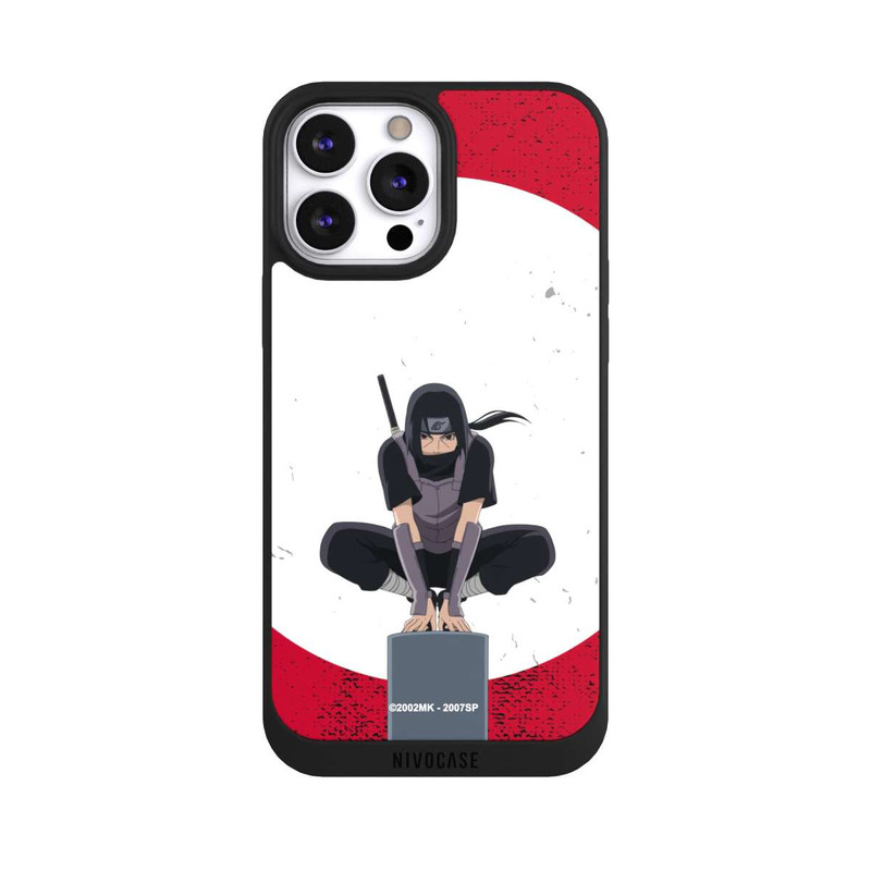 iPhone 13 Pro Max NIVOpure Symbole Itachi Uchiha fond rouge