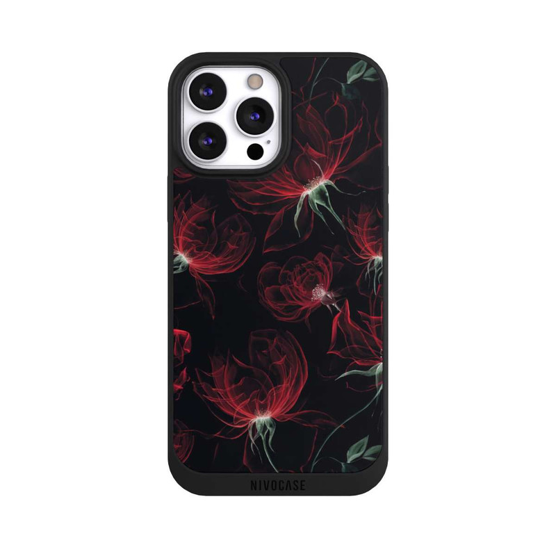iPhone 13 Pro Max NIVOpure Tapete mit roten Blumen