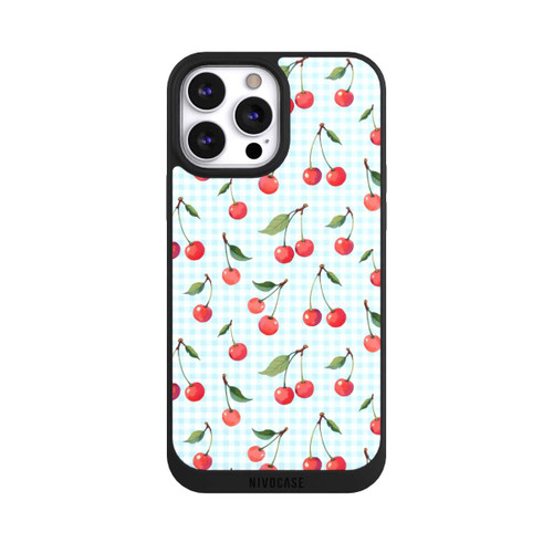 Apple iPhone 13 Pro Max NIVOpure Cherries and Blue Gingham