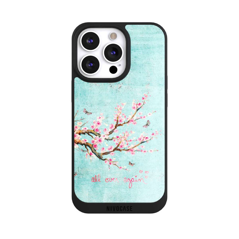 iPhone 13 Pro NIVOpure Motif d'arbre en fleurs de cerisier bleu