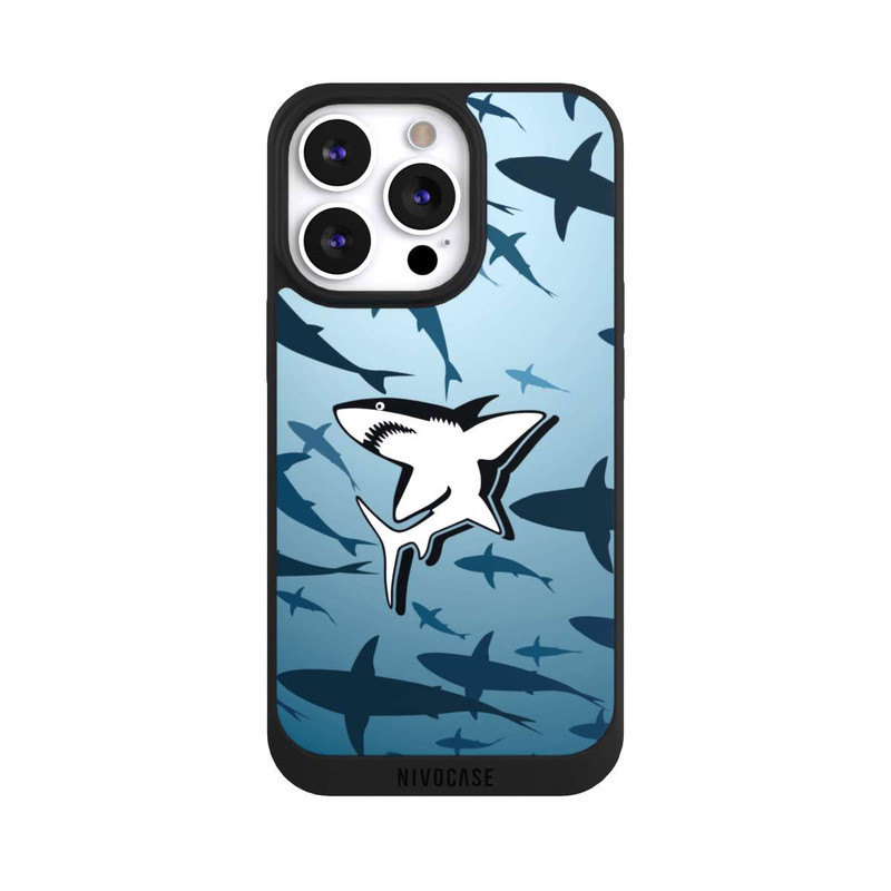 iPhone 13 Pro NIVOpure Haie Muster Blau