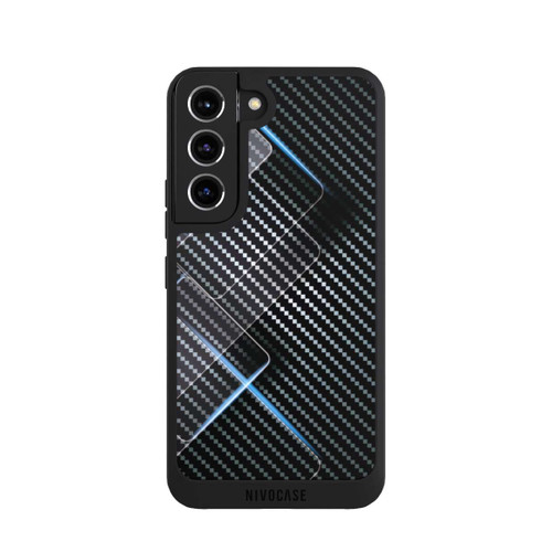 Samsung Galaxy S22 NIVOpure Blaue Linien auf Karbon