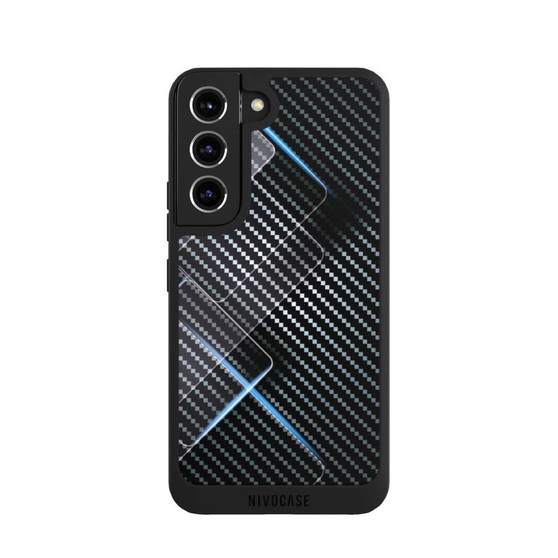 Galaxy S22 NIVOpure Blaue Linien auf Karbon
