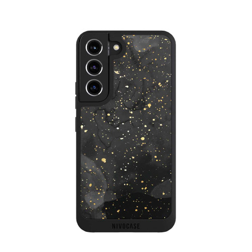 Samsung Galaxy S22 NIVOpure Glitzernder Marmor-Schwarz-Gold-Look