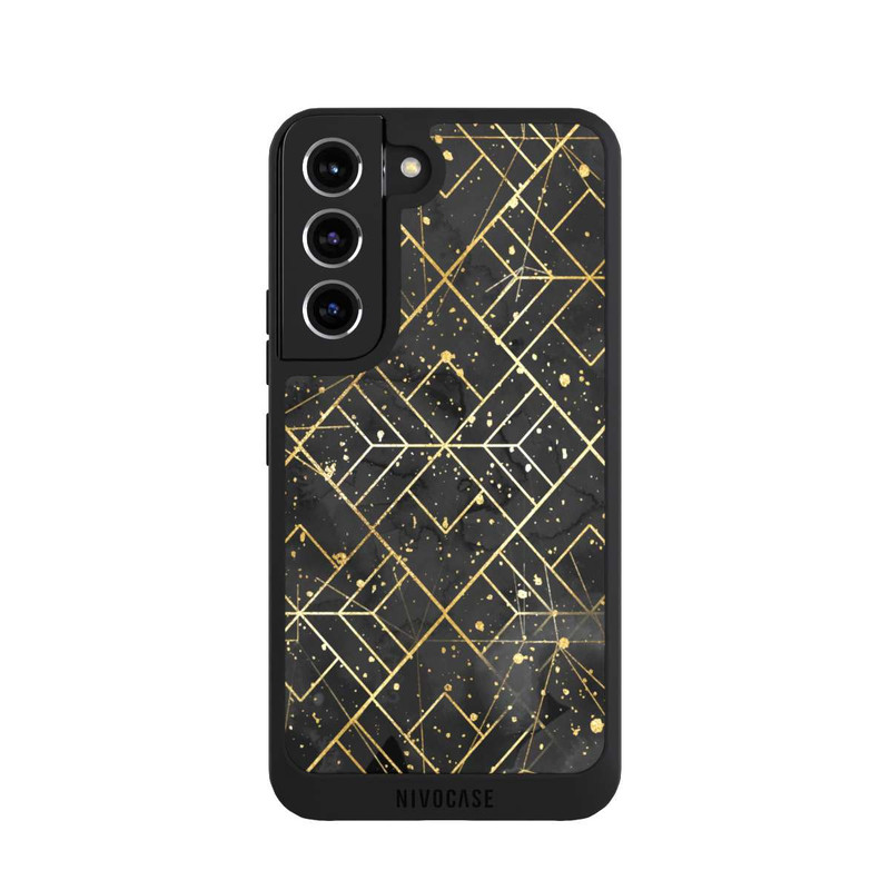 Galaxy S22 NIVOpure Marbre Noir Motif de Maille
