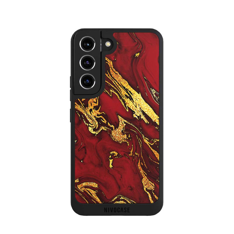 Galaxy S22 NIVOpure Rot Gold Marmorlook