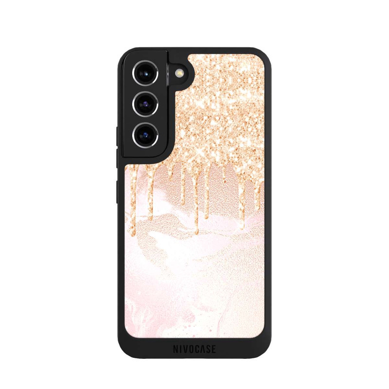 Galaxy S22 NIVOpure Gouttelettes Scintillantes Look Rose Gold