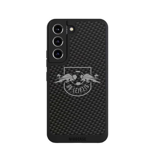 Samsung Galaxy S22 NIVOpure Graues RB Leipzig Logo auf Carbonoptik