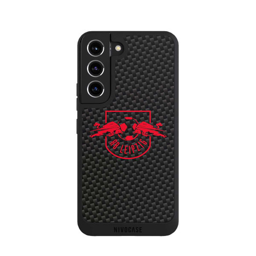 Samsung Galaxy S22 NIVOpure Rotes RB Leipzig Logo auf Carbonoptik