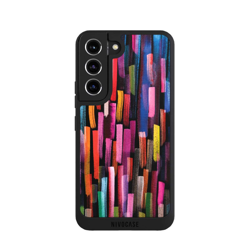 Galaxy S22 NIVOpure Coups De Pinceaux Colorés Noir