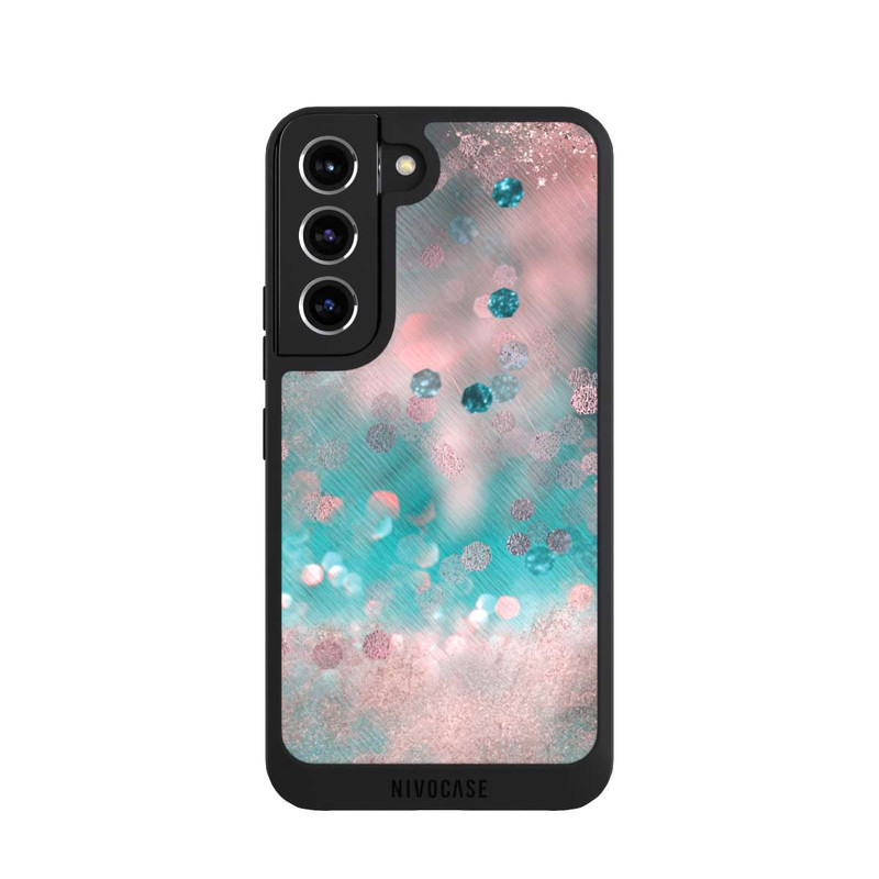 Galaxy S22 NIVOpure Turquoise Glamour Glitter Look