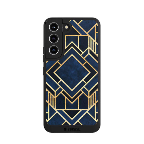 Samsung Galaxy S22 NIVOpure Kunst Deko Blau Golddruck
