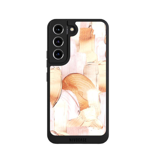 Samsung Galaxy S22 NIVOpure Weiß/Gold Pinsel Muster
