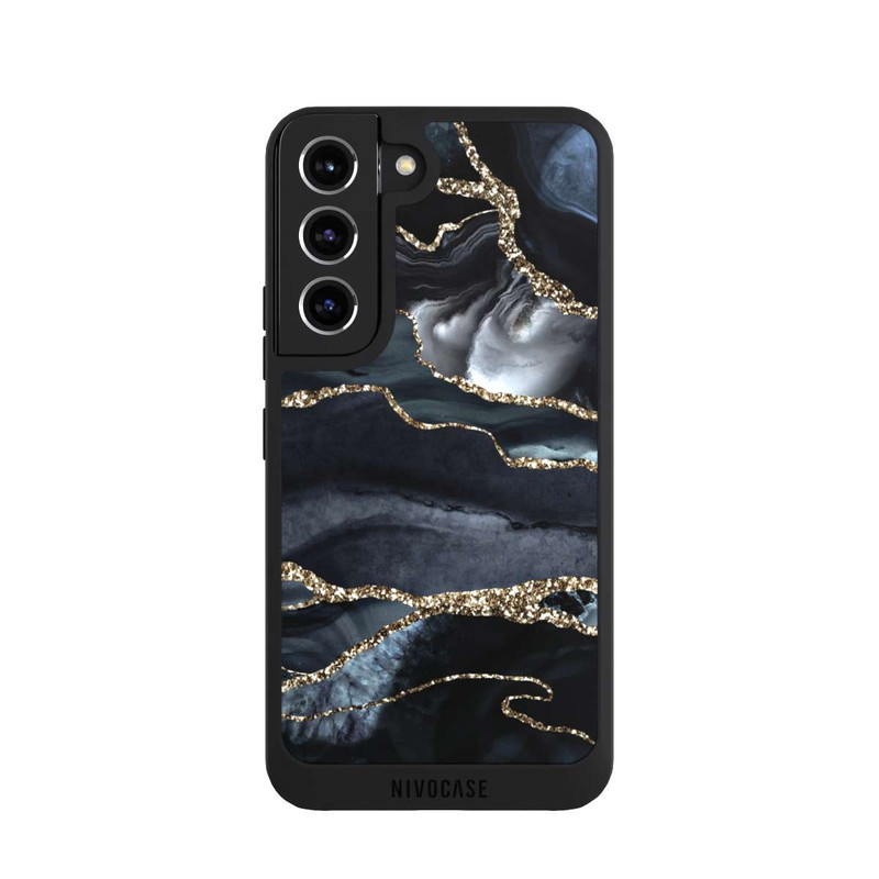 Galaxy S22 NIVOpure Dark Marble Gold Glitter Look
