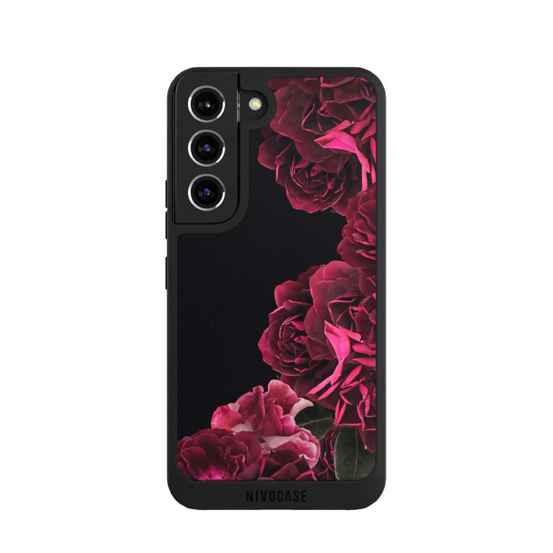 Galaxy S22 NIVOpure Roses Vintage sur Fond Noir