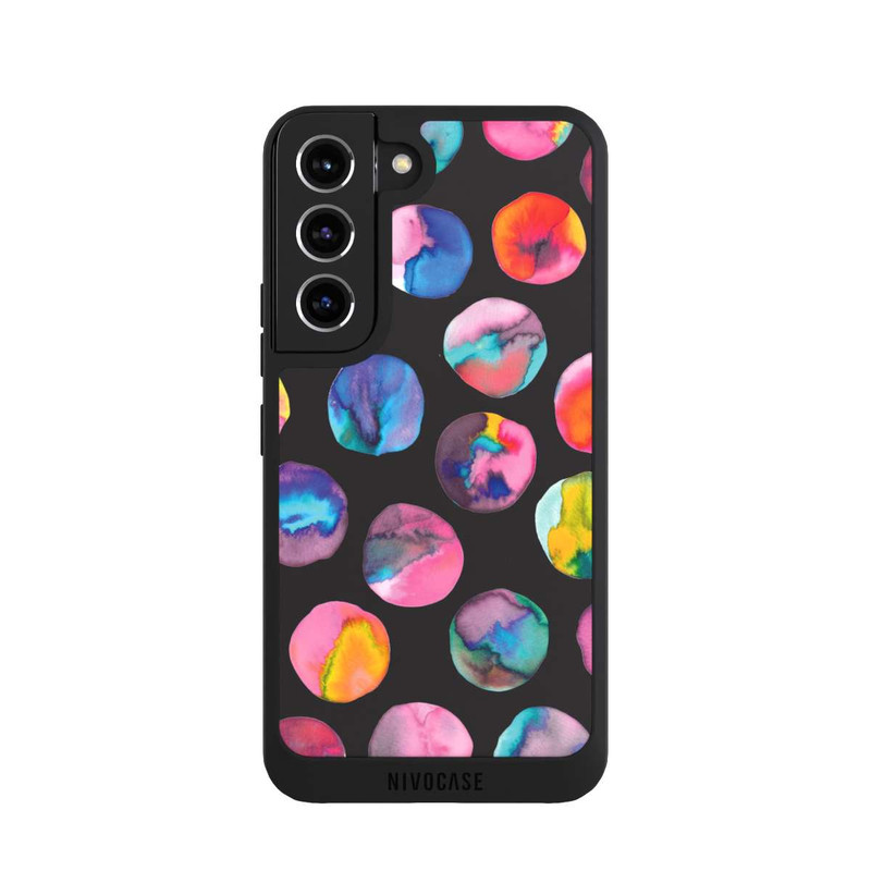 Galaxy S22 NIVOpure Marbres d'encre colorés points noirs