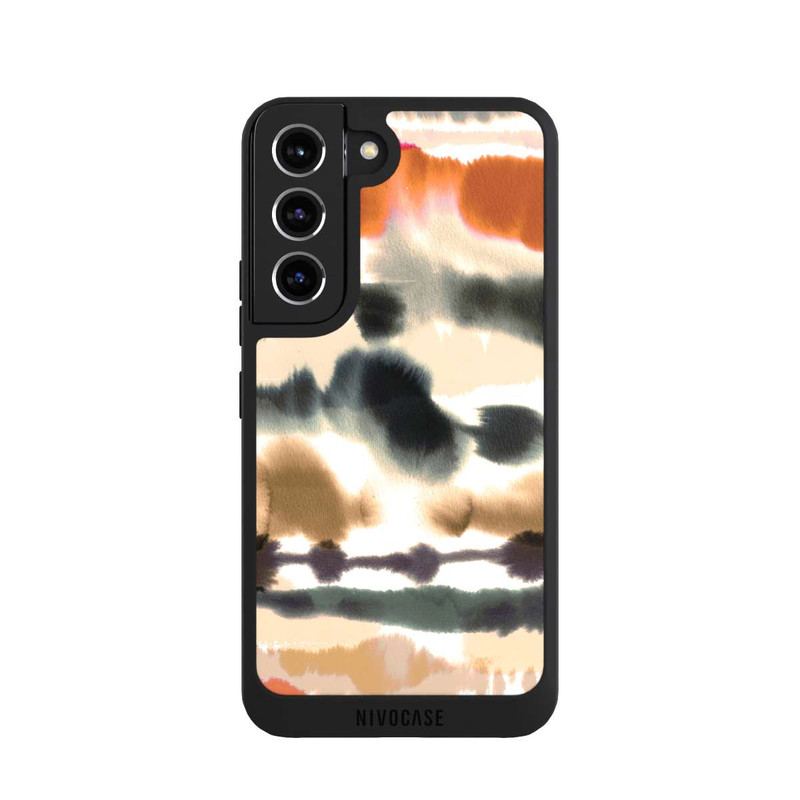 Galaxy S22 NIVOpure Soft Nautical Watercolor Lines Orange