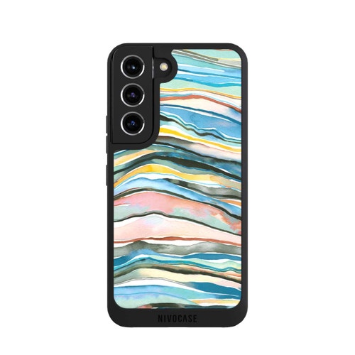 Samsung Galaxy S22 NIVOpure Achatschichten Aquarellblau