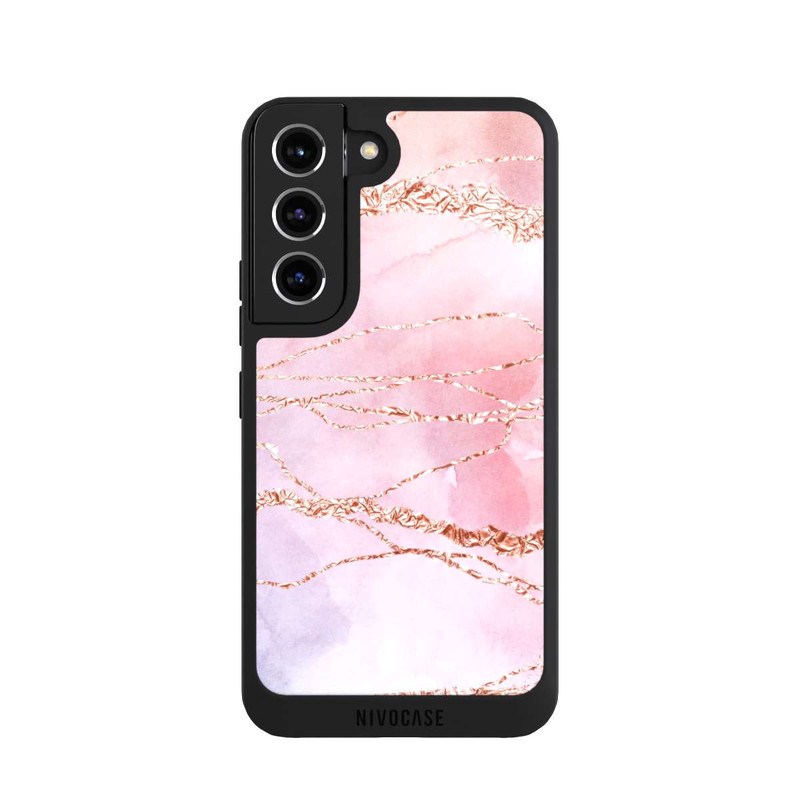 Galaxy S22 NIVOpure Marmor Girly Rose Look Pailleté