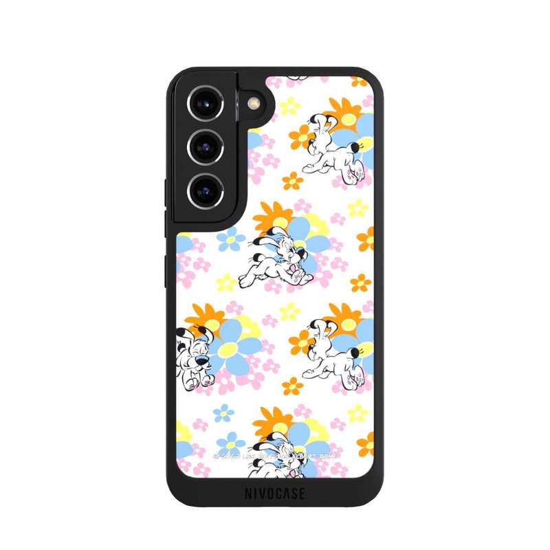Galaxy S22 NIVOpure Idéfix sur fleurs colorées