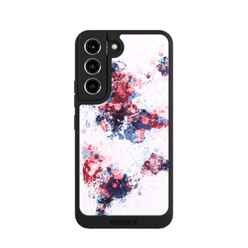 Samsung Galaxy S22 NIVOpure Weltkarte Farbenspritzer Blau Rot