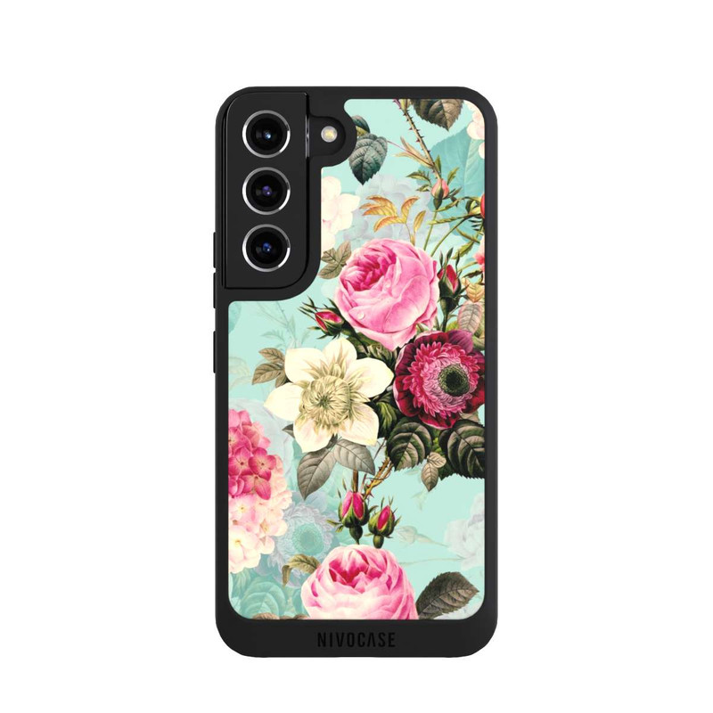 Galaxy S22 NIVOpure Roses en papier peint turquoise