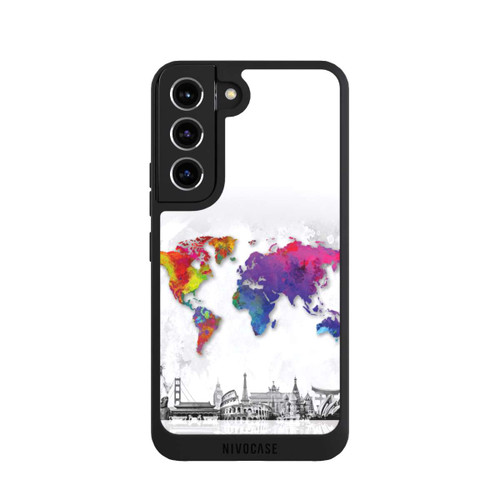 Samsung Galaxy S22 NIVOpure Weltkarte mit Skyline