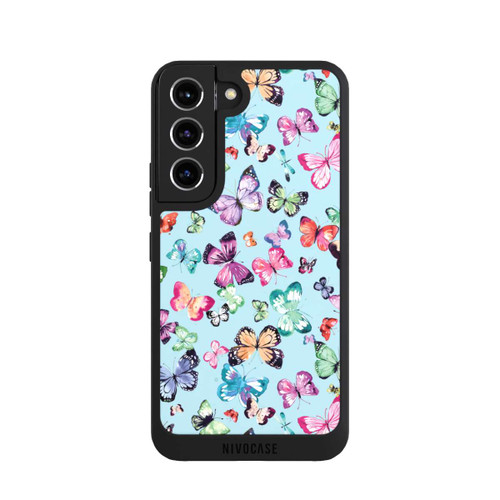 Samsung Galaxy S22 NIVOpure Schmetterlinge rosa orange blau