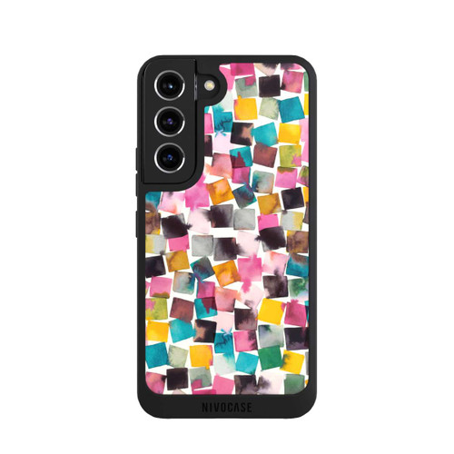 Samsung Galaxy S22 NIVOpure Aquarell geometrische Plaids rosa