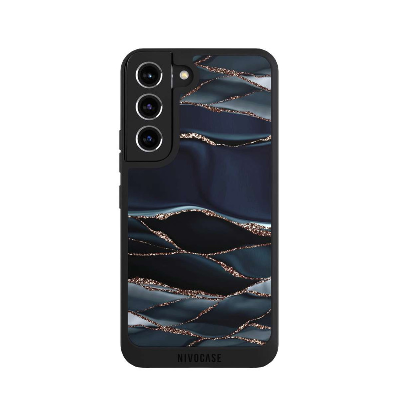 Galaxy S22 NIVOpure Rayures Gris Foncé Look Doré