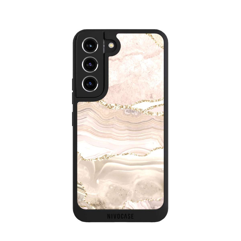 Galaxy S22 NIVOpure Rose Marble Dream Golden Stripes