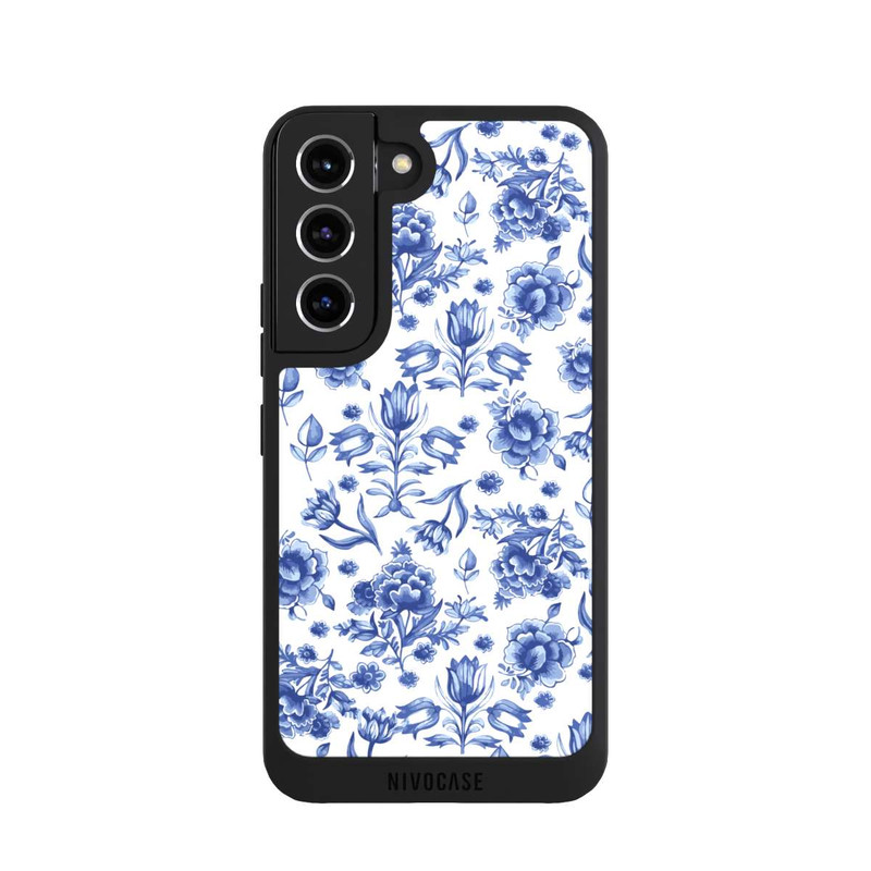 Galaxy S22 NIVOpure Motif à Fleurs - Faïence de Delft