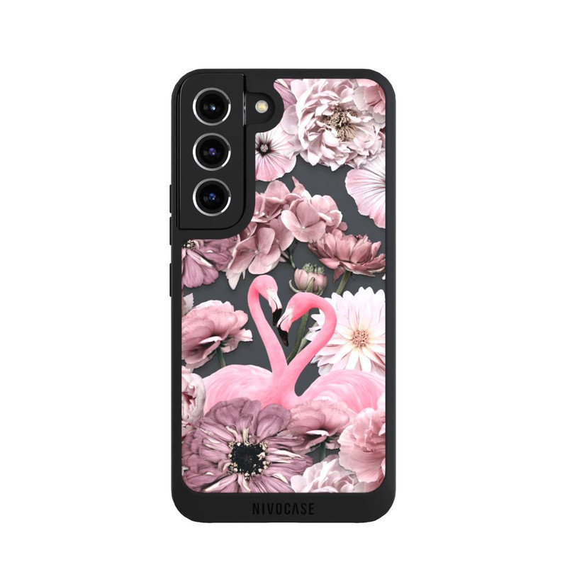 Galaxy S22 NIVOpure Flamants roses en motif de fleurs