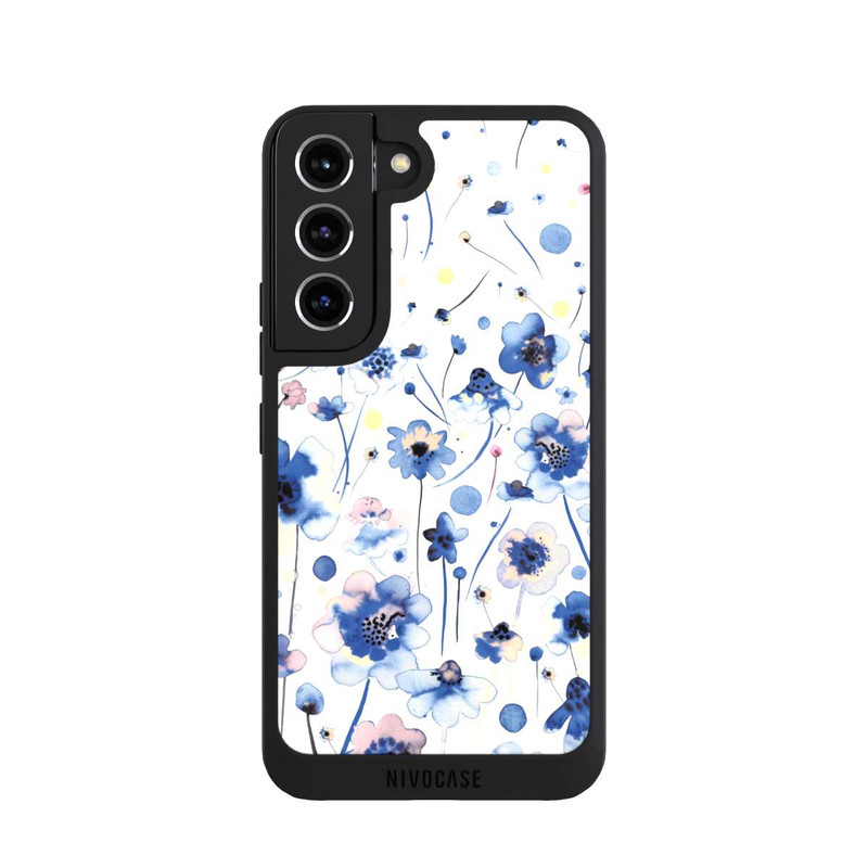 Galaxy S22 NIVOpure Watercolor Ink Blue Flowers