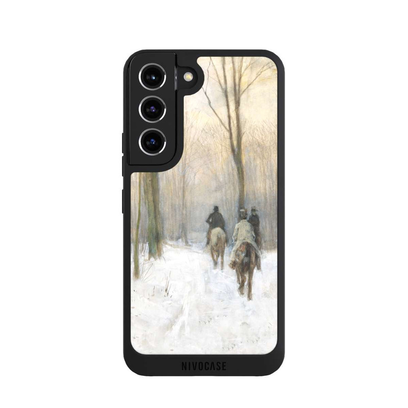 Galaxy S22 NIVOpure Cavaliers dans la neige dans la forêt de La Haye