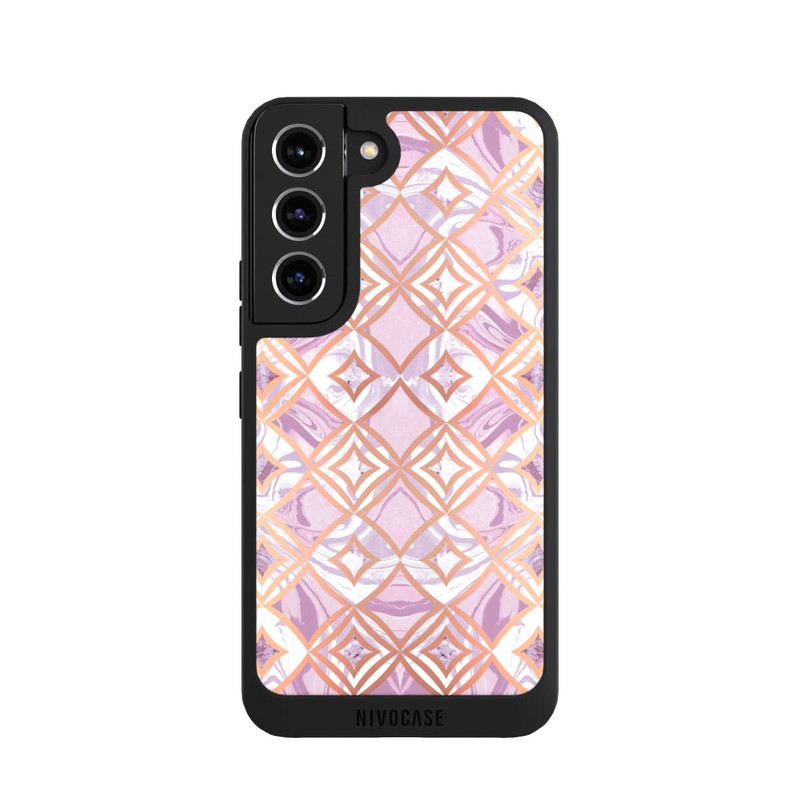 Galaxy S22 NIVOpure Pink Gold Rhombic Marble Tiles