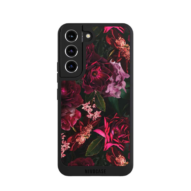 Galaxy S22 NIVOpure Dark Red and Pink Flowers