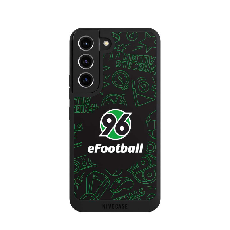 Galaxy S22 NIVOpure Hannover 96 Football Pattern Design Black
