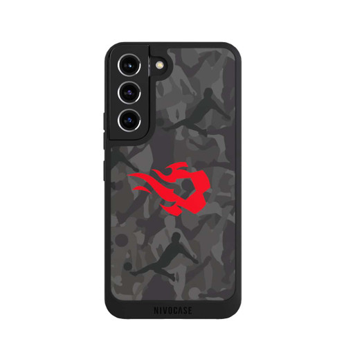 Samsung Galaxy S22 NIVOpure Belgisch Rot Flammen Camouflage Grau