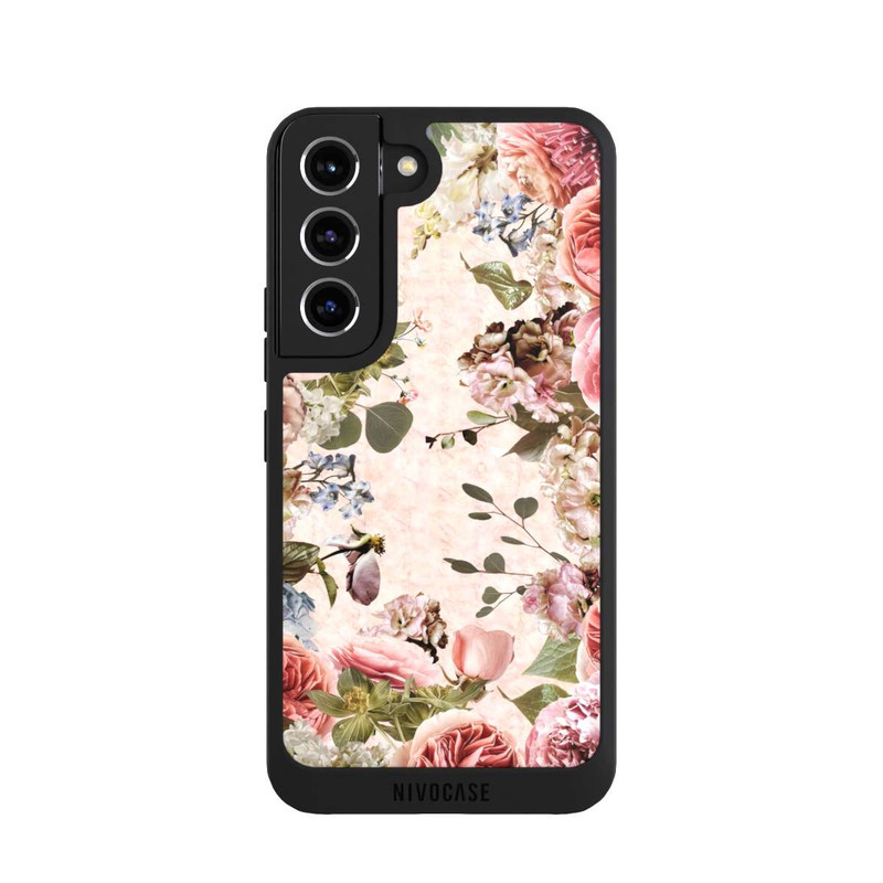 Galaxy S22 NIVOpure Cadre floral pivoines pastel