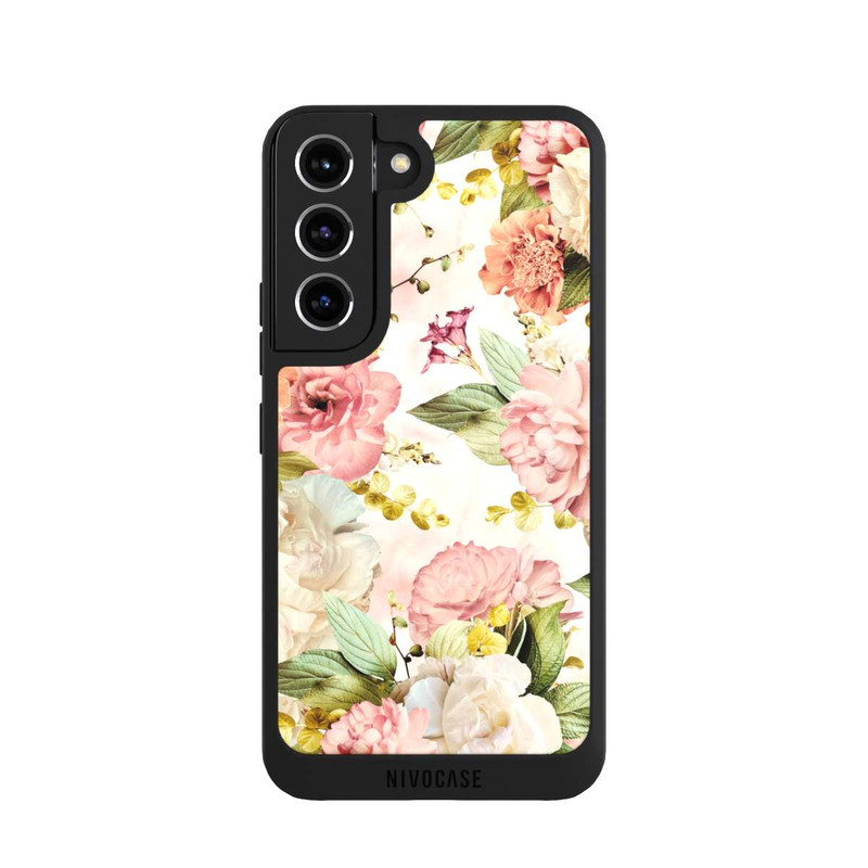 Galaxy S22 NIVOpure Cadre fleur pivoines beige
