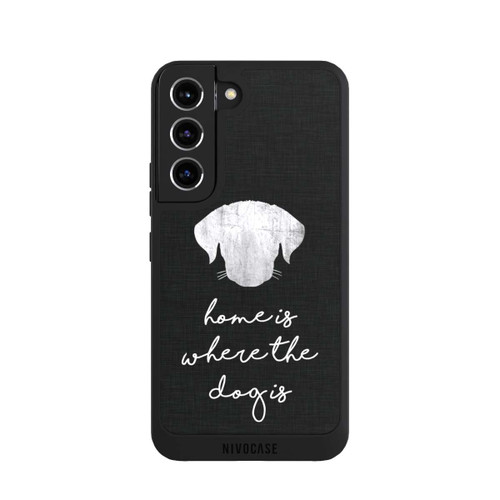 Samsung Galaxy S22 NIVOpure Home Is Where The Dog Is - Weiß auf Schwarz
