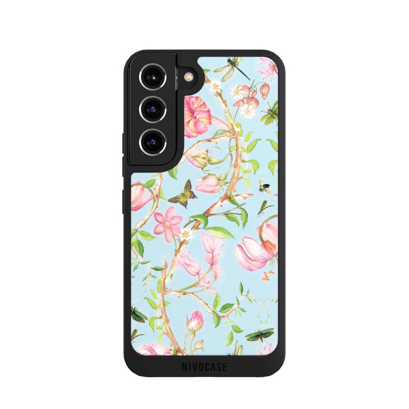 Galaxy S22 NIVOpure Fleurs Botaniques Vintage Bleu