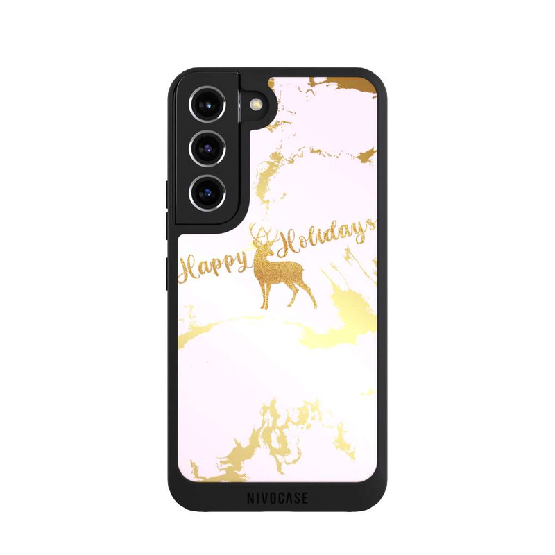 Galaxy S22 NIVOpure Happy Holidays Reindeer Gold