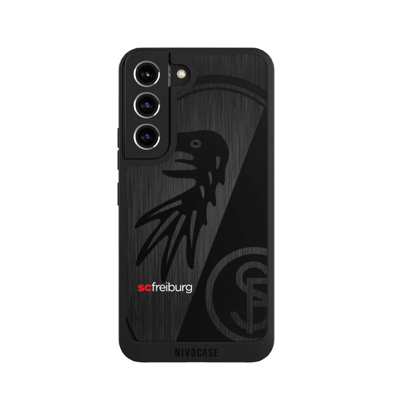 Galaxy S22 NIVOpure  Kratzen Metall Hintergrund mit dem Schriftzug  Vertikal SC Freiburg