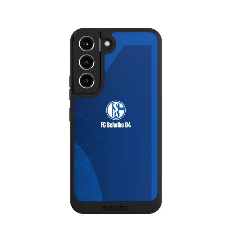 Galaxy S22 NIVOpure Schalke 04 Blauer Hintergrund Mit Logo