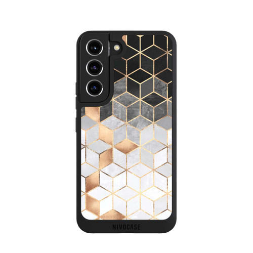 Samsung Galaxy S22 NIVOpure Würfel dunkel und gold