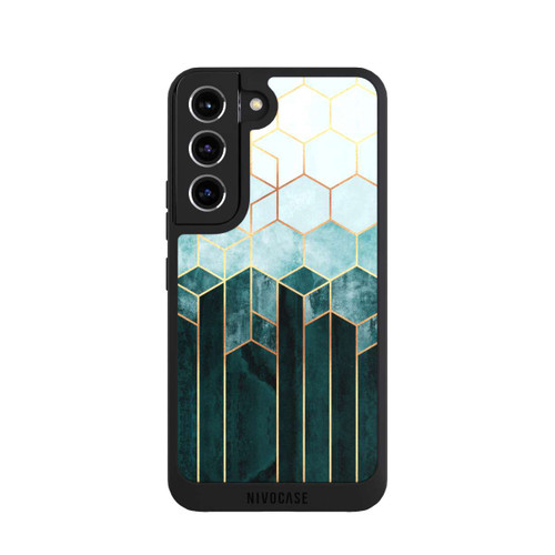 Samsung Galaxy S22 NIVOpure Blaugrüne Sechsecke